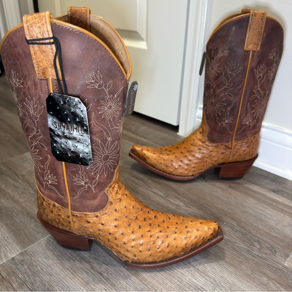 Shyanne Daisie Exotic Ostrich Full Quill Western Cowboy Boots - Picture 4 of 13